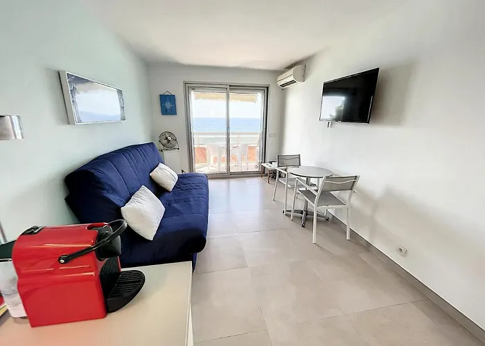 Lägenhet Studio Beautiful Sea View Direct Beach Access Parking Ac